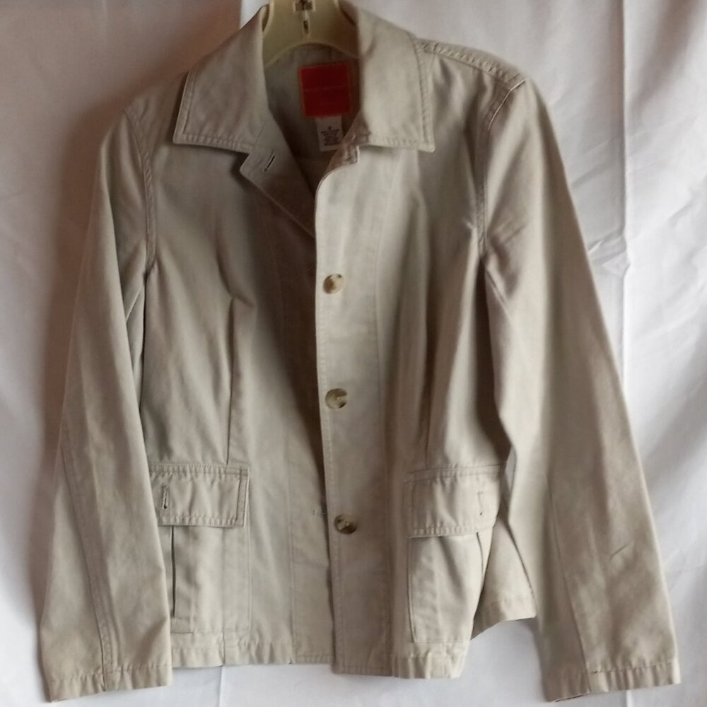 Tan Isaac Mizrahi Women's Cargo Jacket